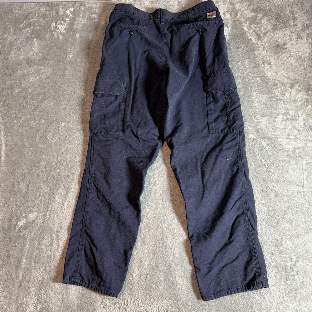 Carhartt FR Mens 32x28‎ Flame Resistant Cargo Work Pants Navy Blue 31x29.5